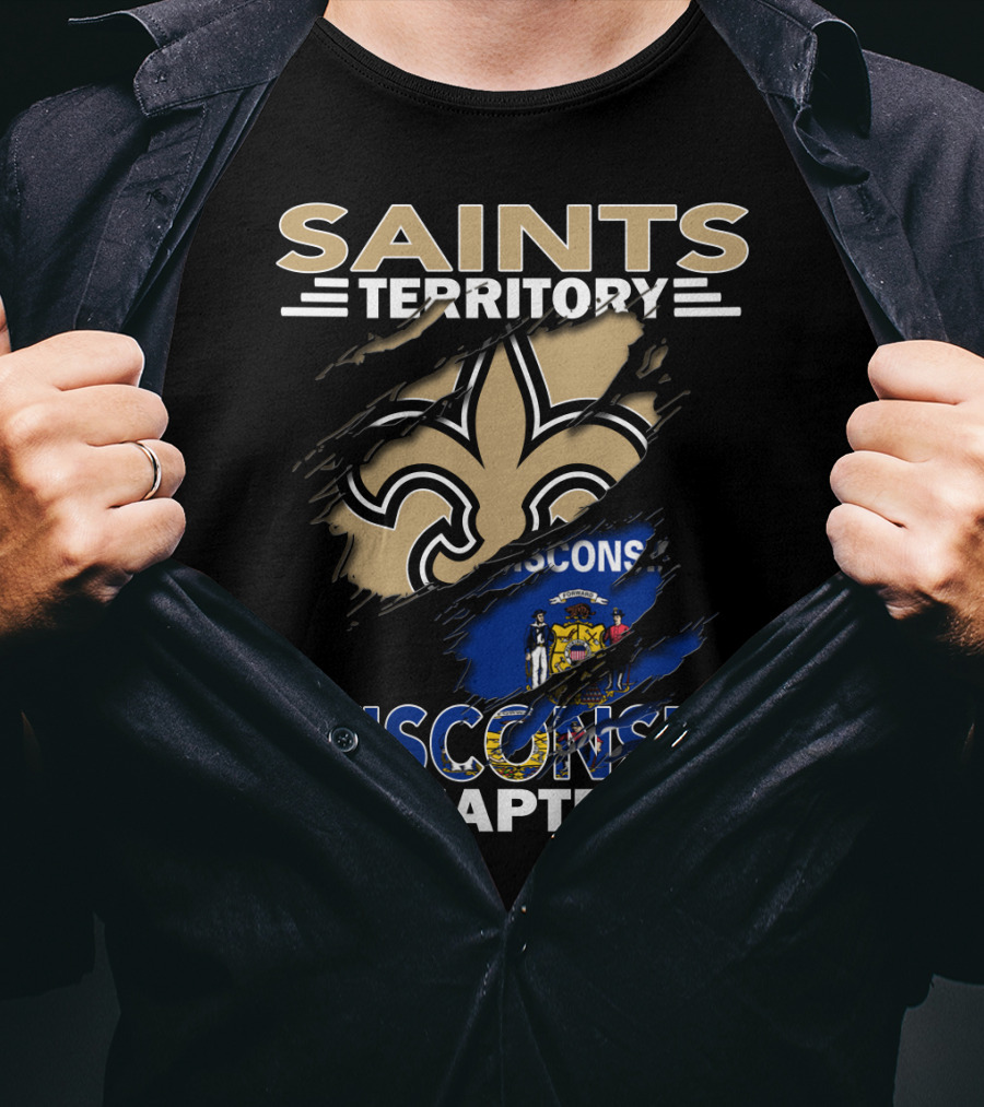Saints Territory Fleur-de-Lis Wisconsin Flag Chapter T-Shirt