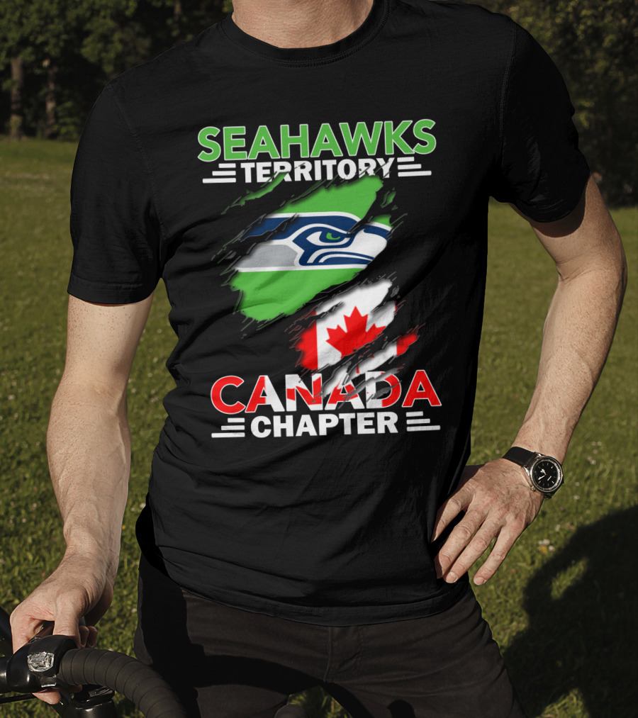 Seahawks Territory Canada Chapter Seahawks Logo With Canadian Flag T-Shirt