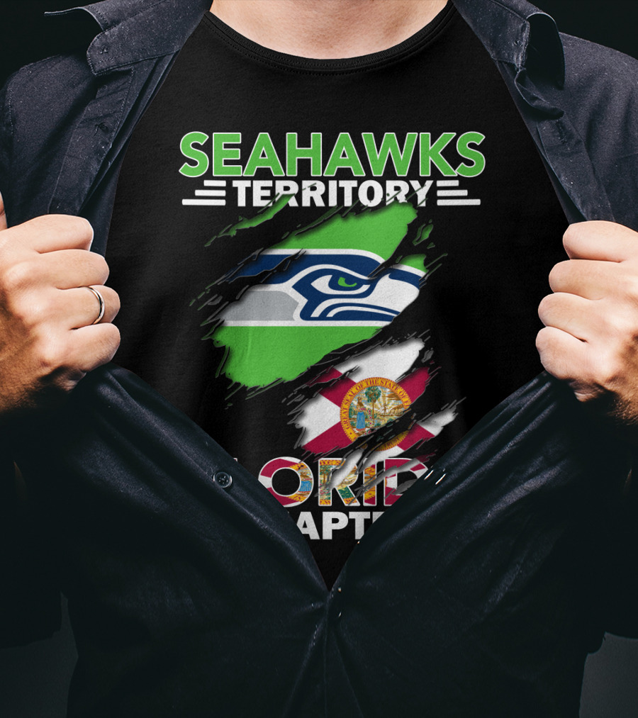 Seahawks Territory Florida Chapter Flag Rip T-Shirt