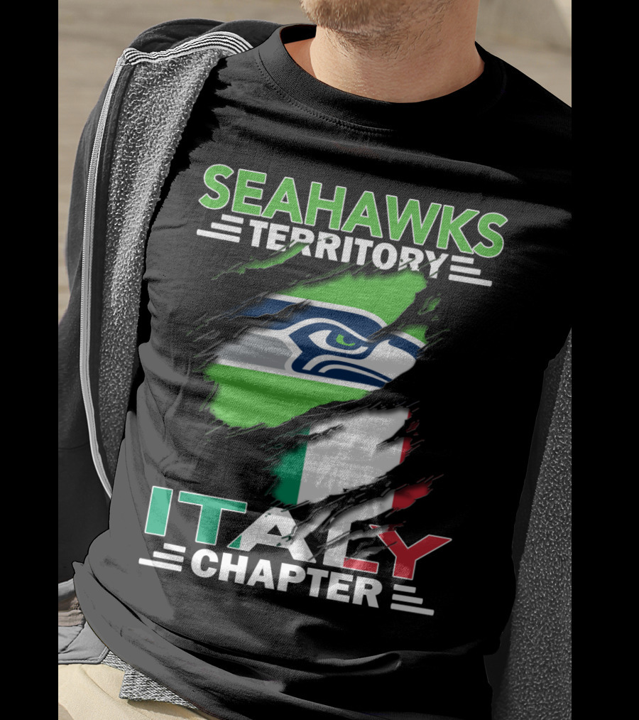 Seahawks Territory Italy Chapter With Italian Flag And Seahawks T-Shirt