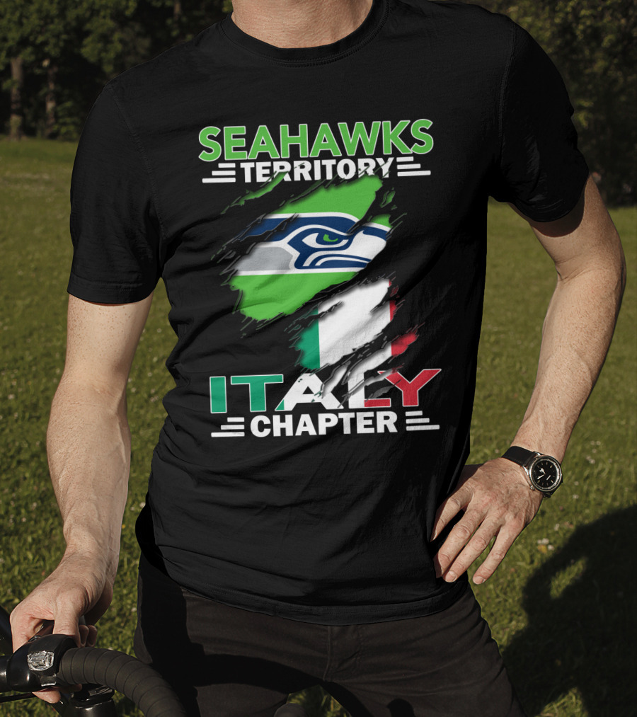 Seahawks Territory Italy Chapter With Italian Flag And Seahawks T-Shirt