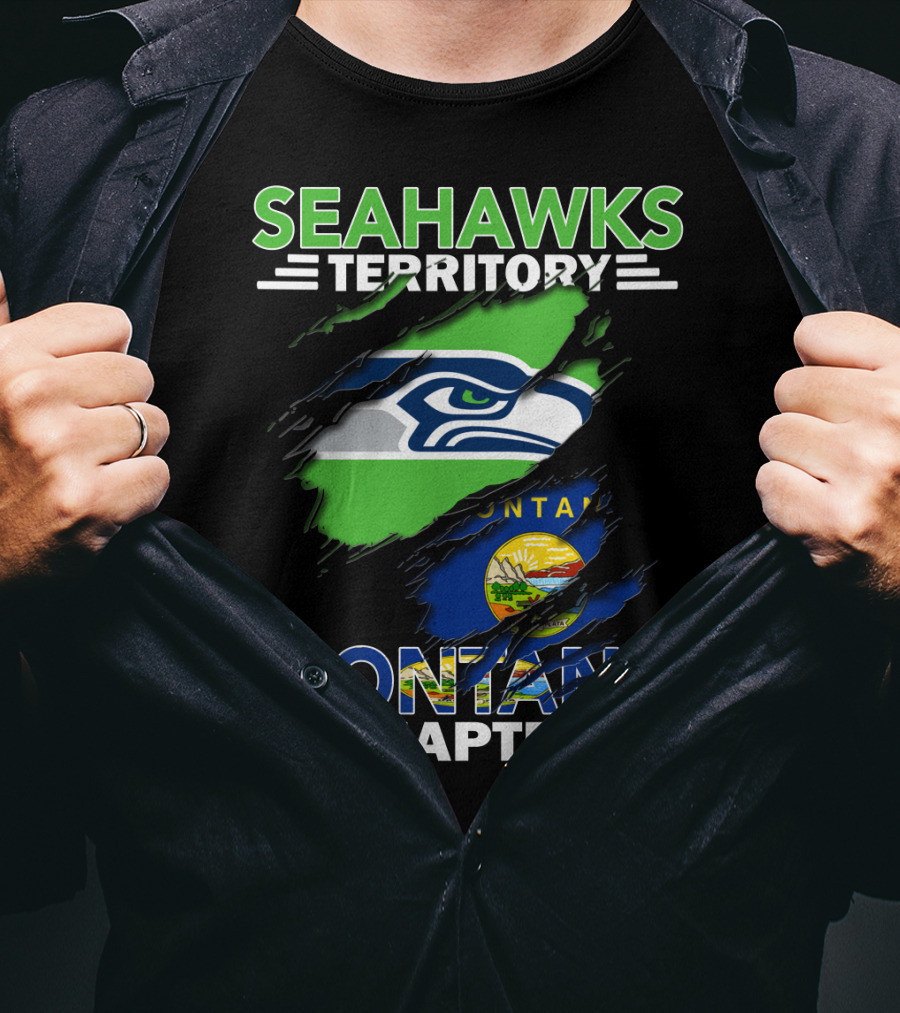 Seahawks Territory Montana Chapter Flag Logo T-Shirt