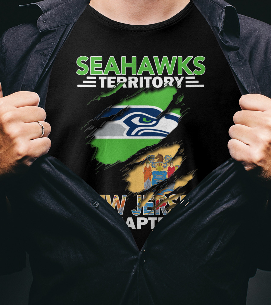 Seahawks Territory New Jersey Chapter Seahawks Logo New Jersey State Flag T-Shirt