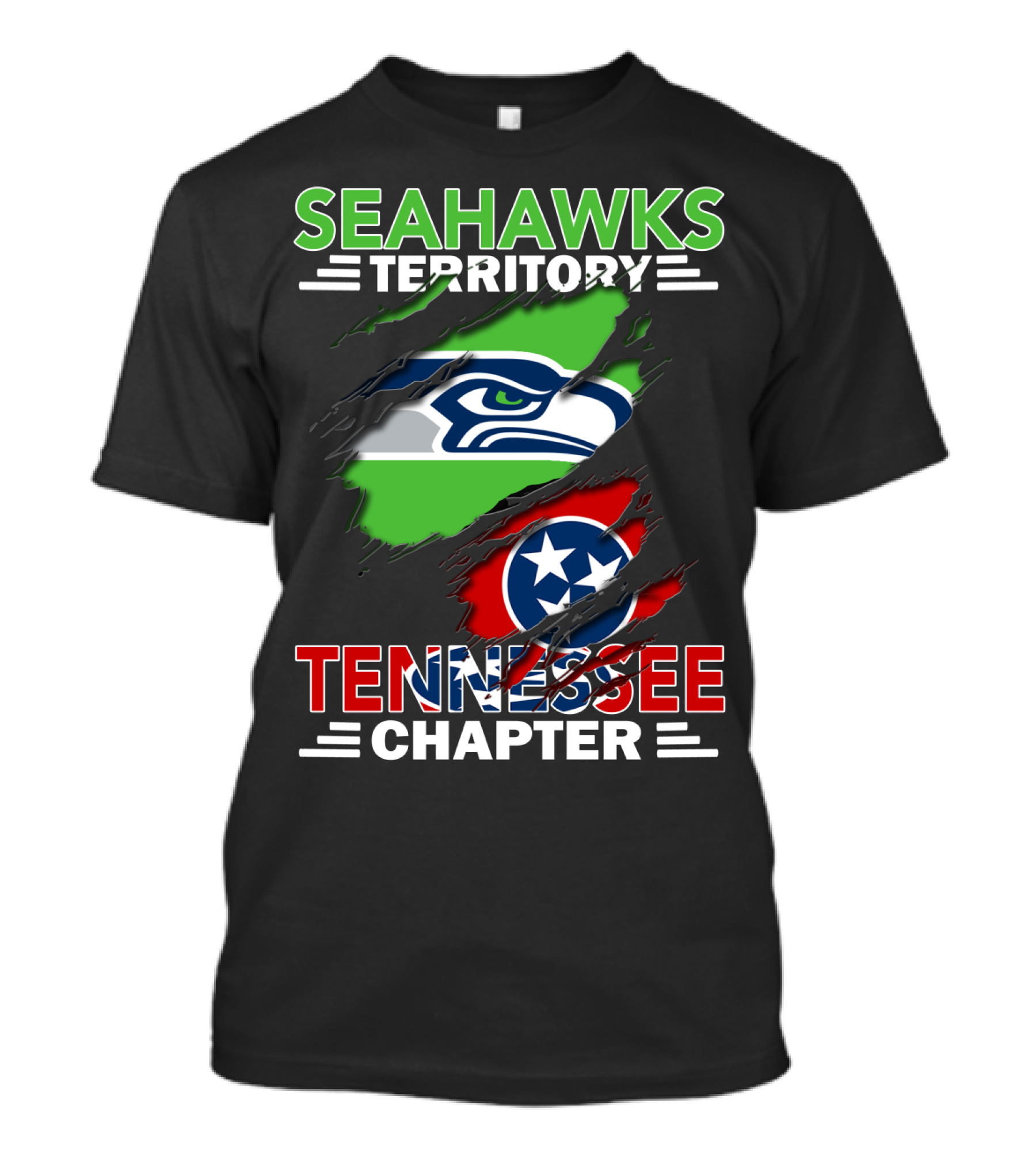 Seahawks Territory Tennessee Chapter Hidden Logos Banner T-Shirt