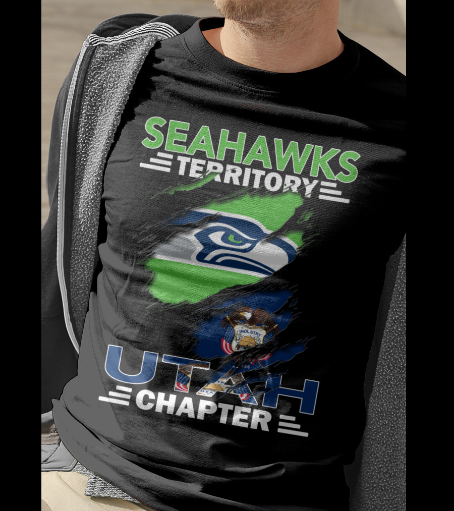 Seahawks Territory Utah Chapter Team Spirit Logo And State Pride T-Shirt