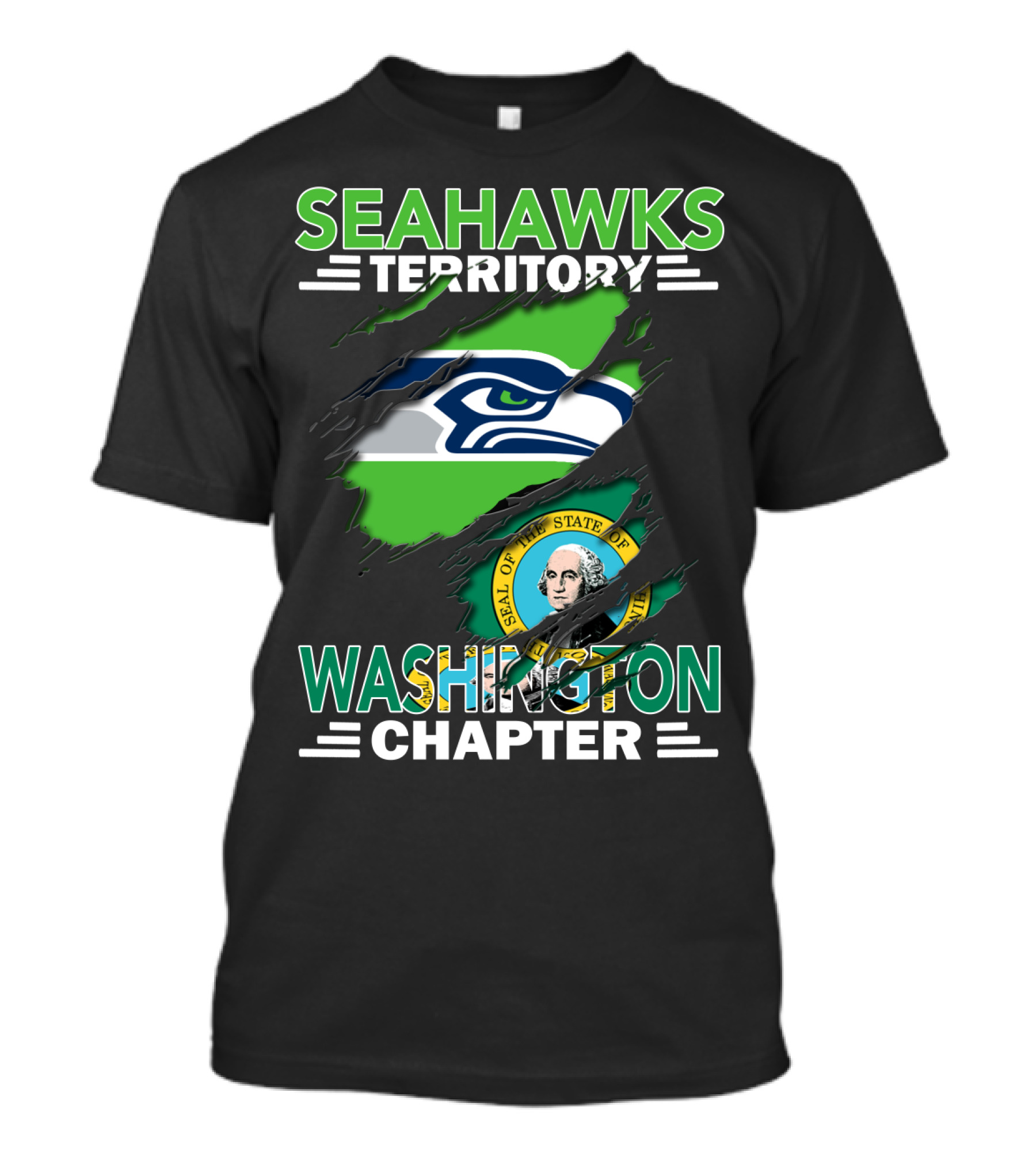 Seahawks Territory Washington Chapter Seal State T-Shirt