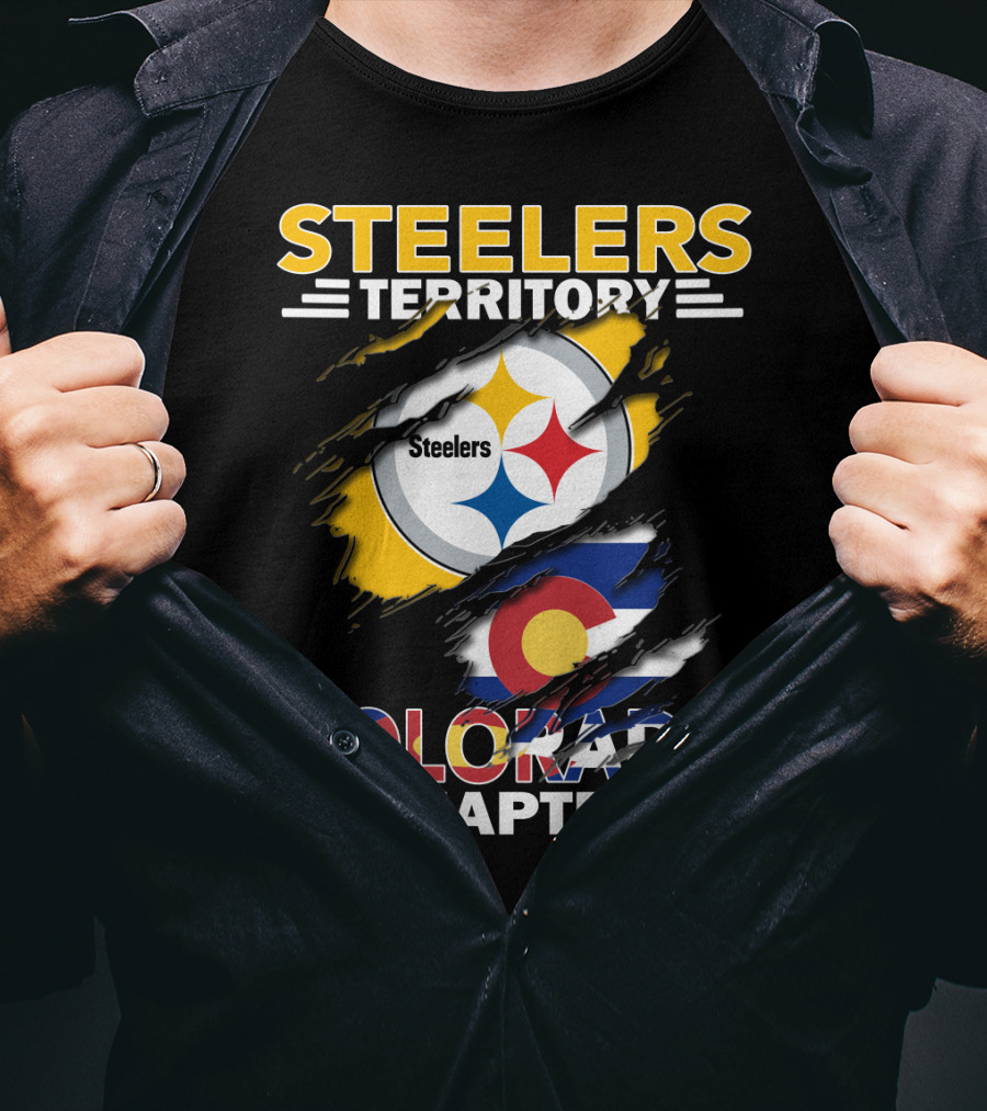 Steelers Territory Colorado Chapter Steelers Logo Colorado Flag T-Shirt