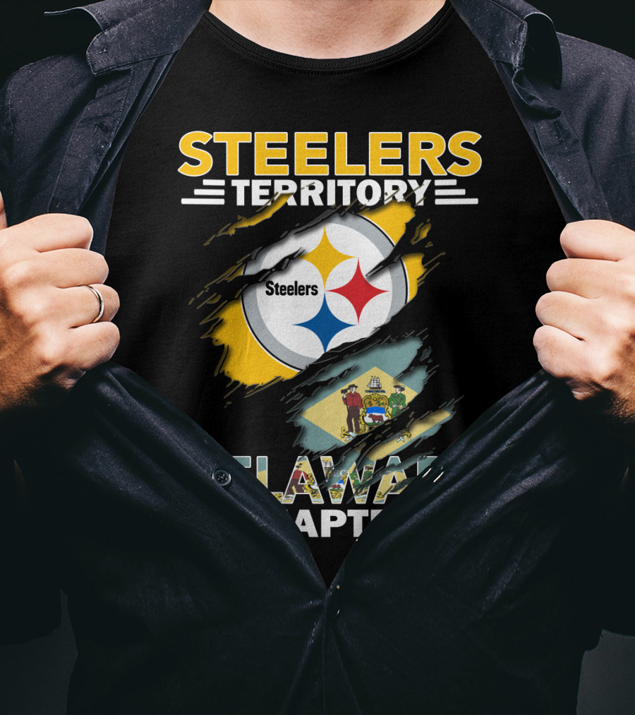 Steelers Territory Delaware Chapter Flag And Logo Integration T-Shirt