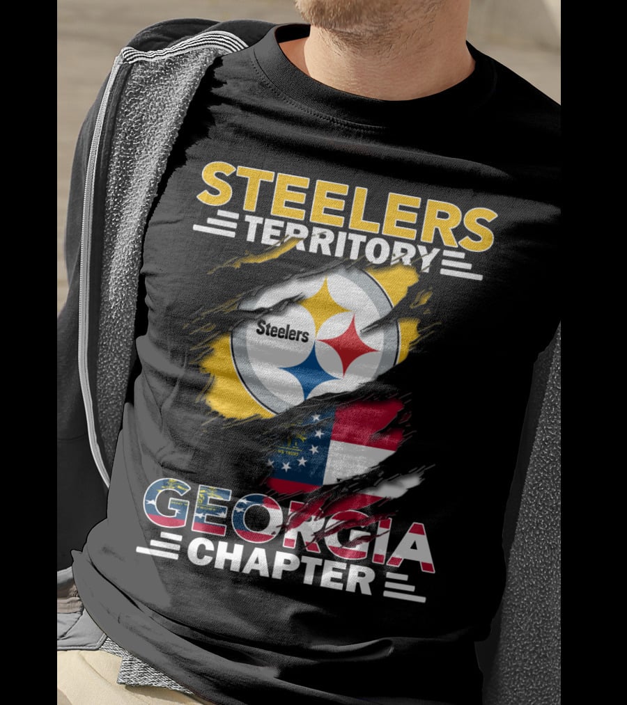 Steelers Territory Georgia Chapter American Flag T-Shirt