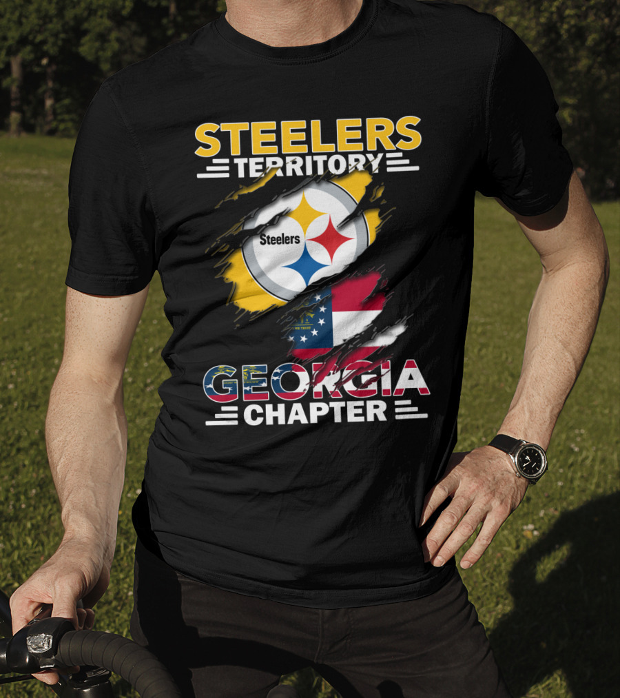 Steelers Territory Georgia Chapter American Flag T-Shirt