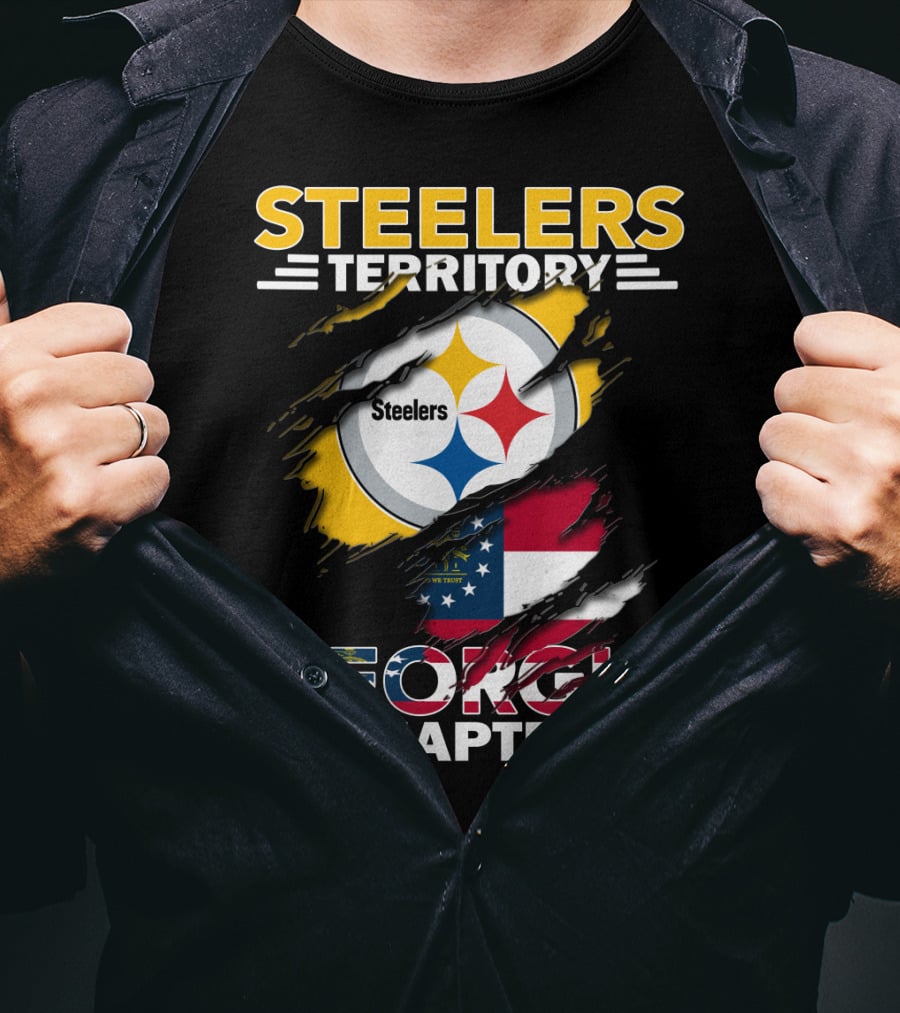 Steelers Territory Georgia Chapter American Flag T-Shirt