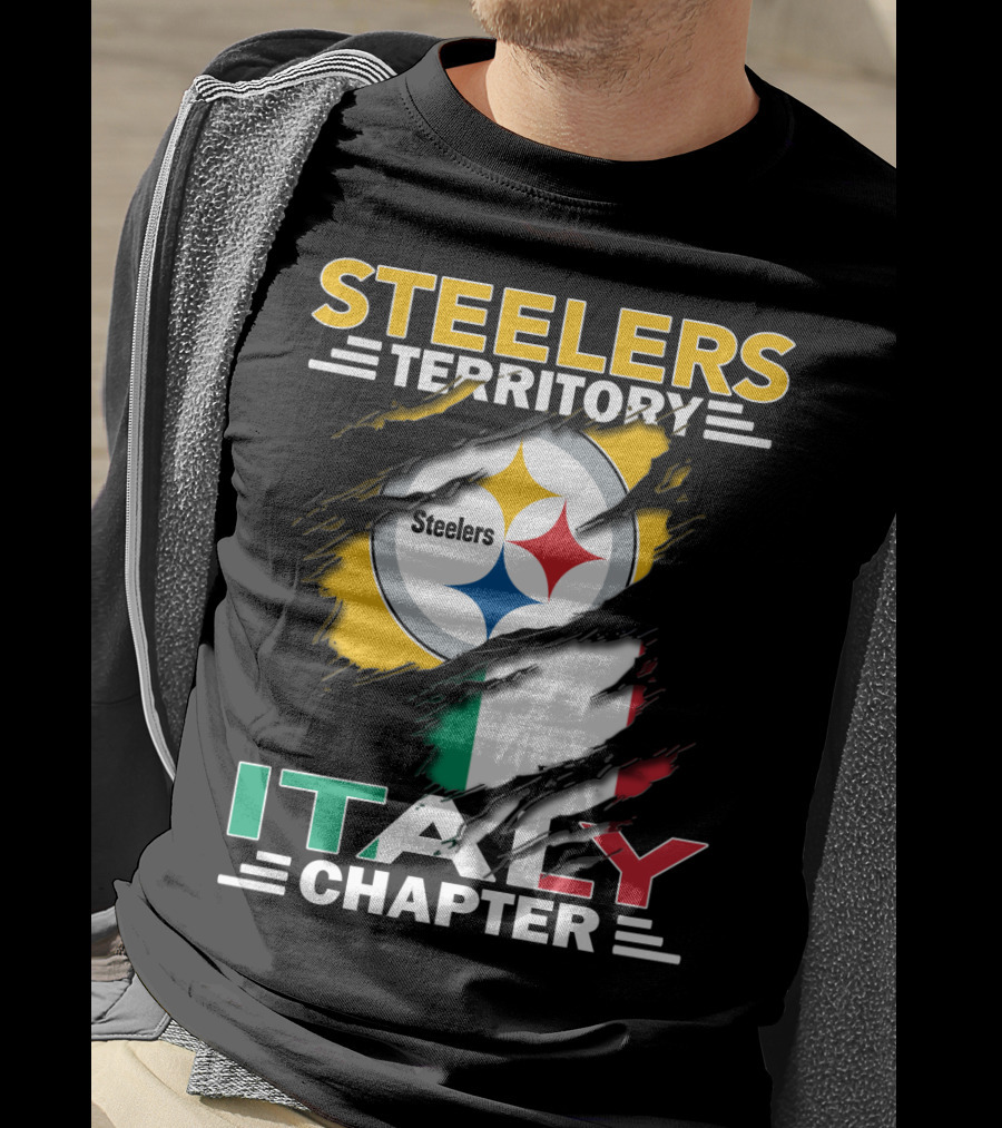 Steelers Territory Italy Chapter Steelers Logo Italian Flag T-Shirt