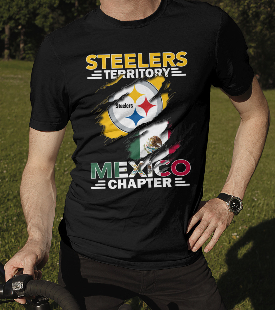 Steelers Territory Mexico Chapter Steelers Logo And Mexican Flag T-Shirt