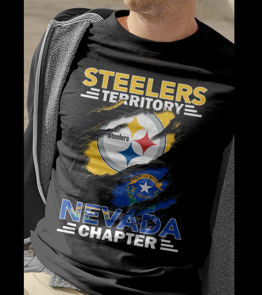 Steelers Territory Nevada Chapter Battle Born Flag Tribute T-Shirt