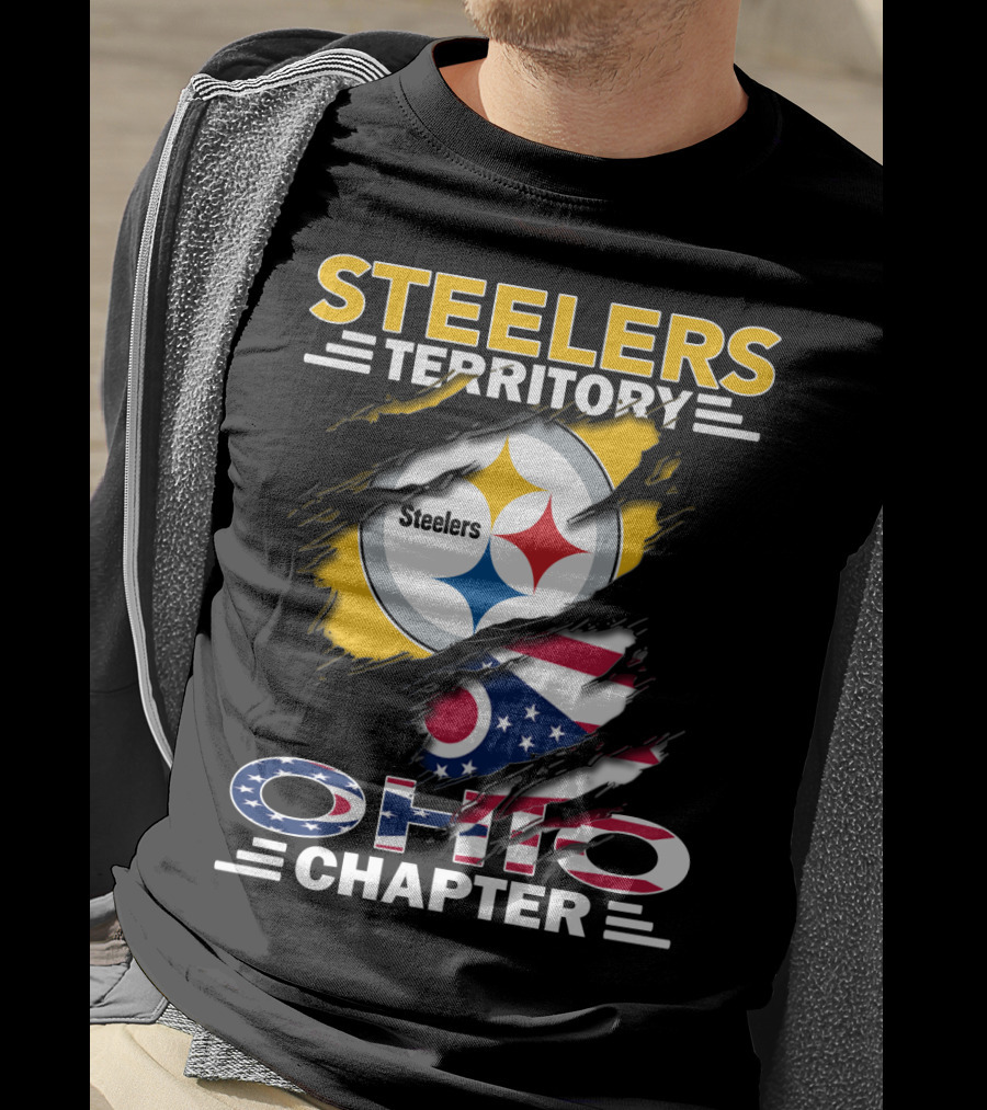 Steelers Territory Ohio Chapter Flag Rip T-Shirt