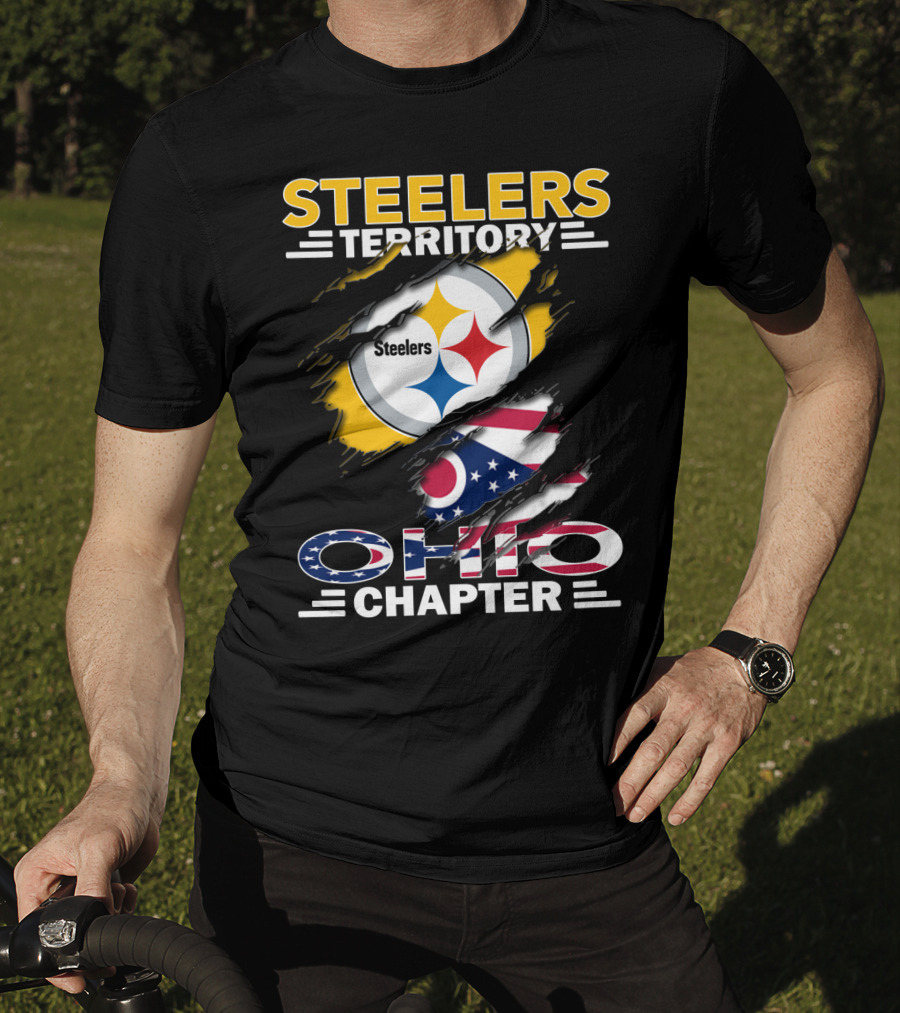 Steelers Territory Ohio Chapter Flag Rip T-Shirt
