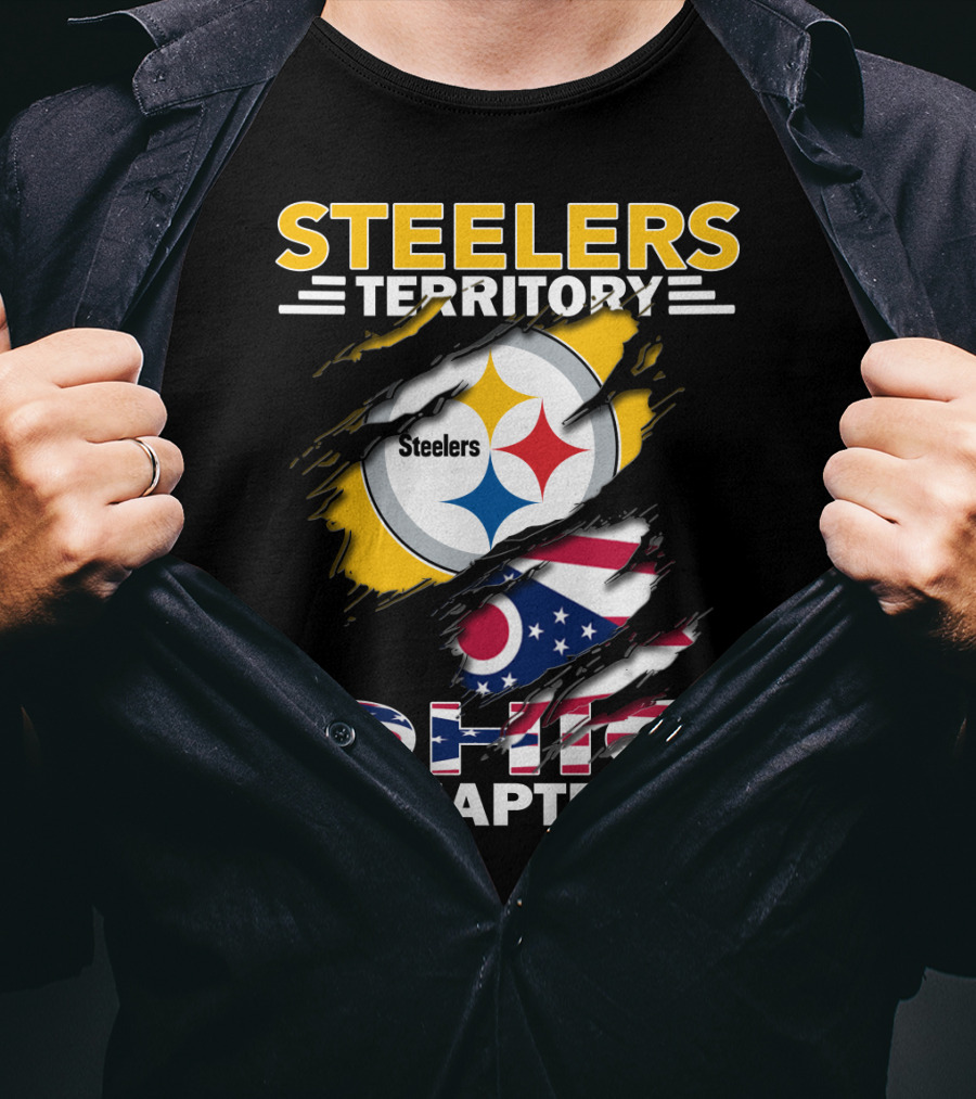 Steelers Territory Ohio Chapter Flag Rip T-Shirt