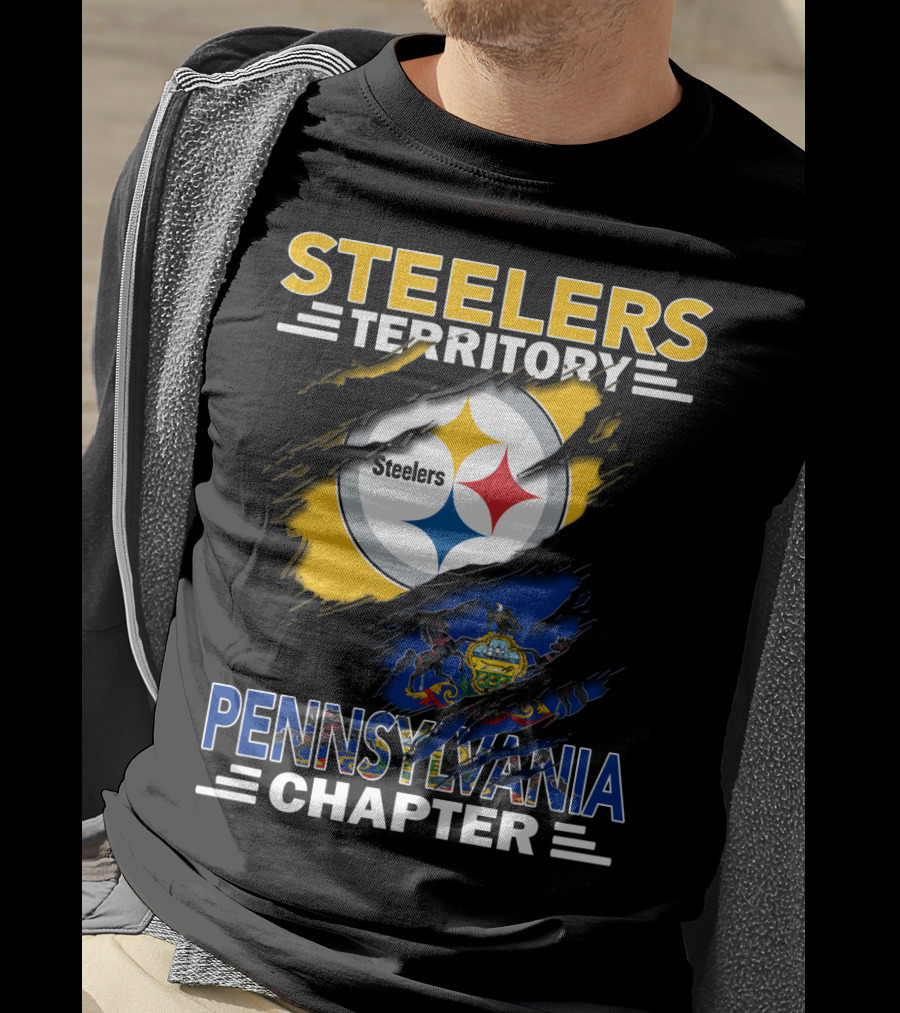 Steelers Territory Pennsylvania Chapter Steelers Logo State Flag T-Shirt