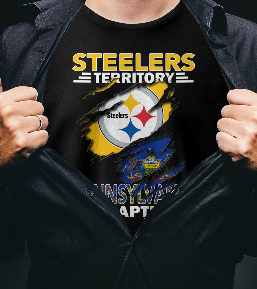 Steelers Territory Pennsylvania Chapter Steelers Logo State Flag T-Shirt