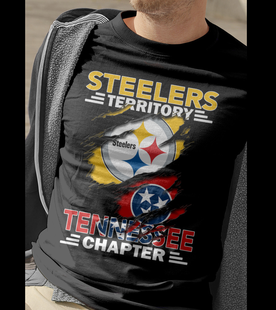 Steelers Territory Tennessee Chapter Steelers Logo Tennessee Flag T-Shirt