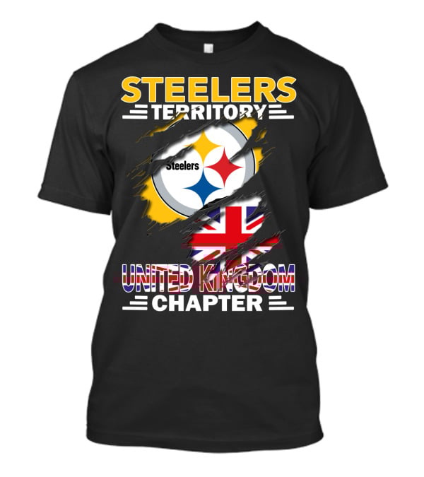 Steelers Territory United Kingdom Chapter Steelers Logo And Union Jack T-Shirt