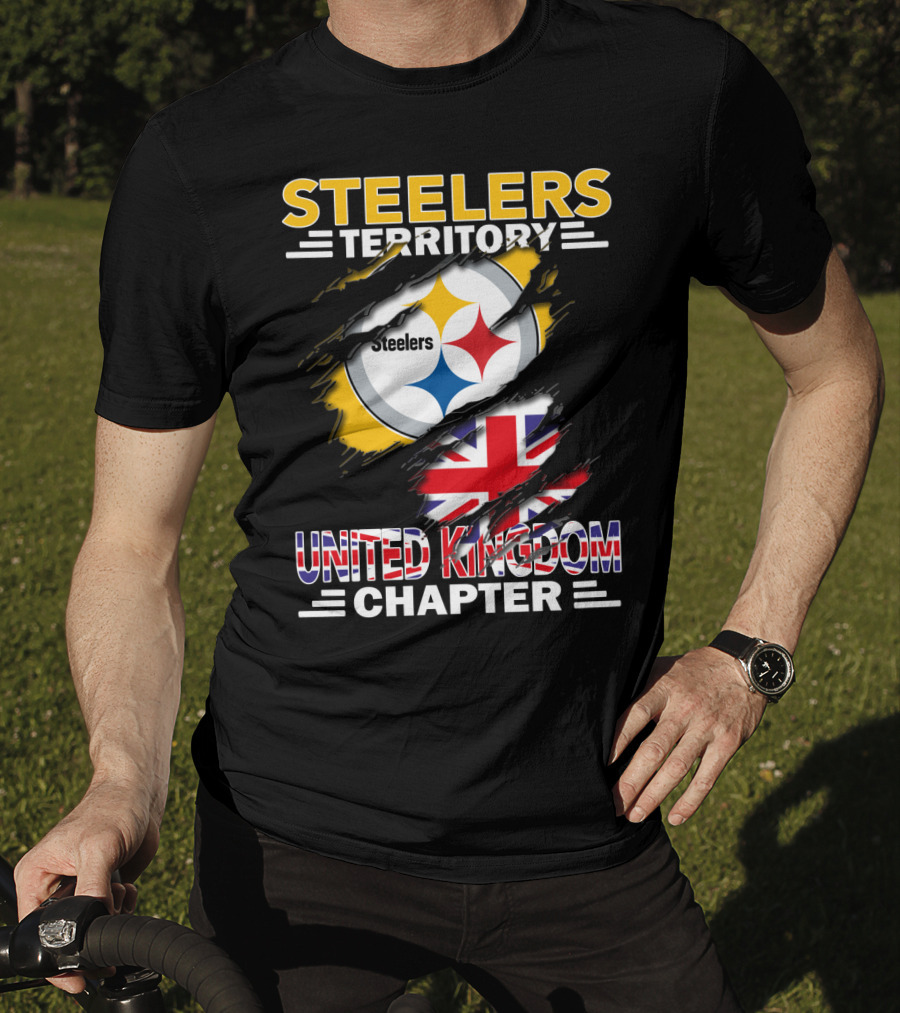 Steelers Territory United Kingdom Chapter Steelers Logo And Union Jack T-Shirt