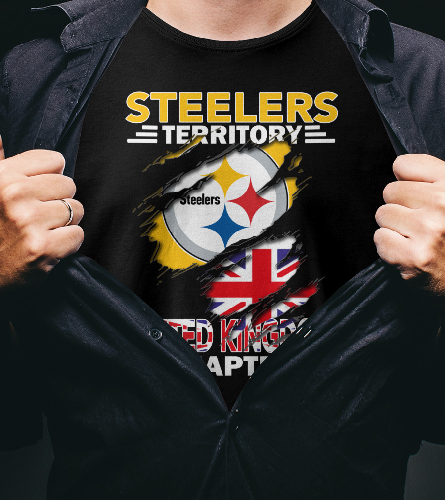 Steelers Territory United Kingdom Chapter Steelers Logo And Union Jack T-Shirt