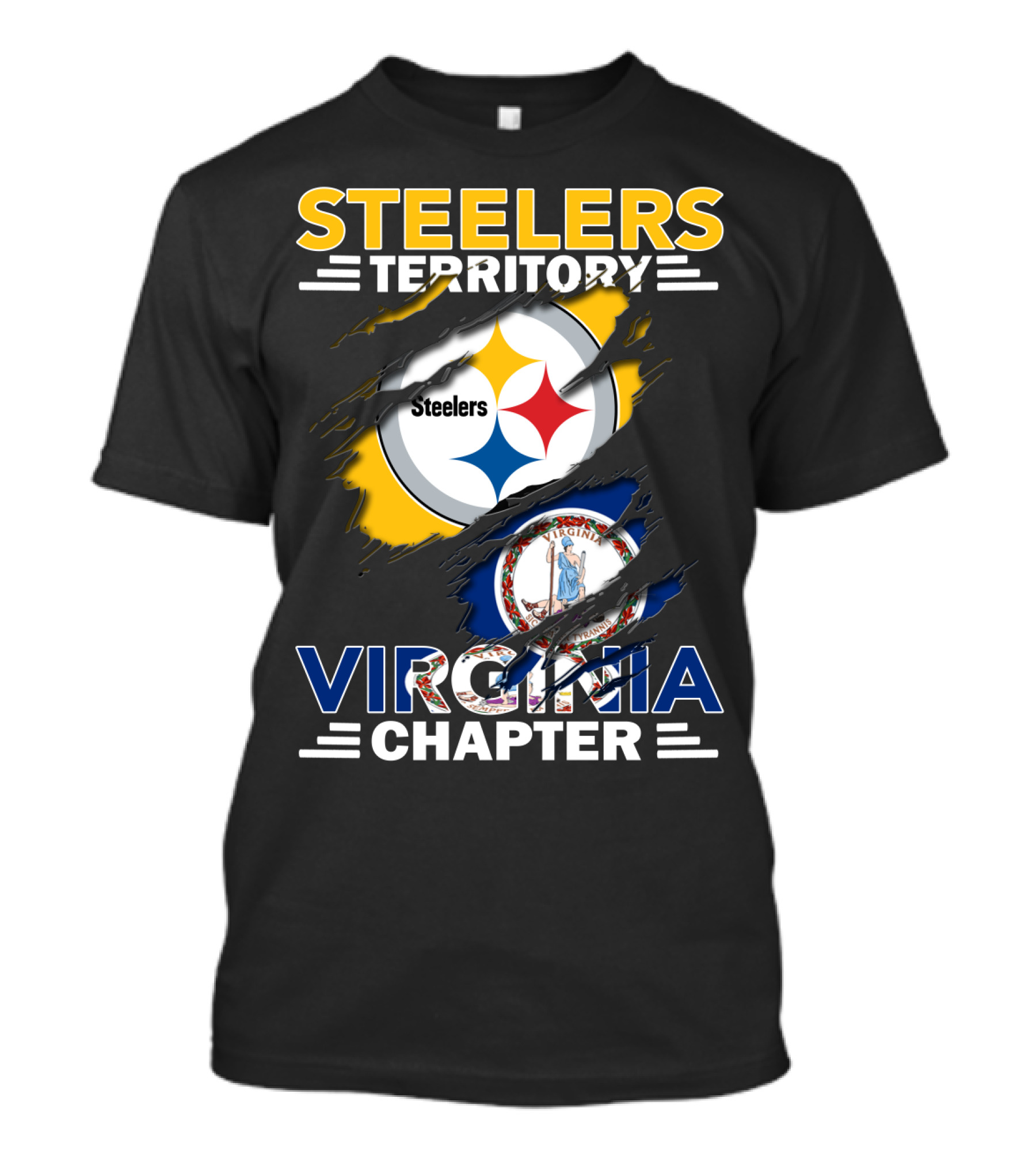 Steelers Territory Virginia Chapter Flag T-Shirt