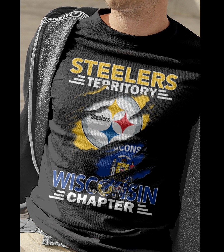 Steelers Territory Wisconsin Chapter Fans With State Flag And Team T-Shirt