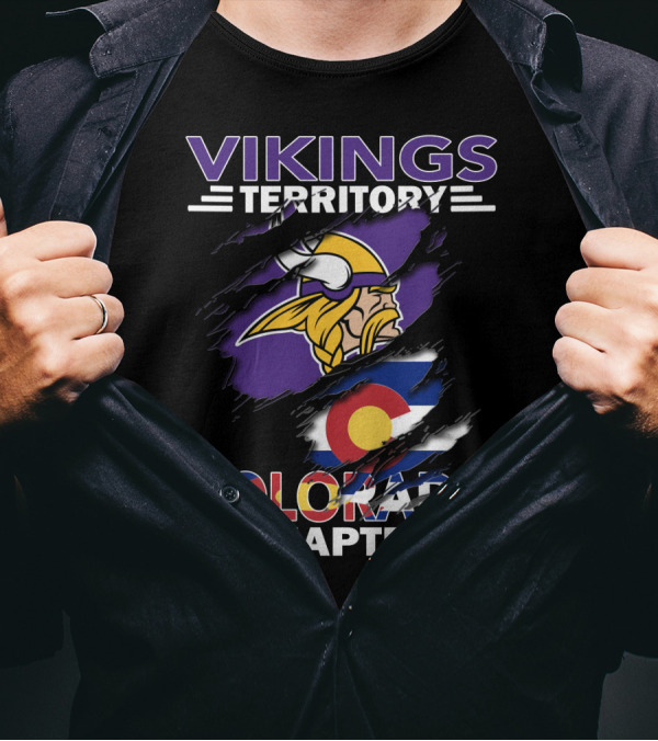 Vikings Territory Colorado Chapter Minnesota Norsemen Football Fan Club T-Shirt