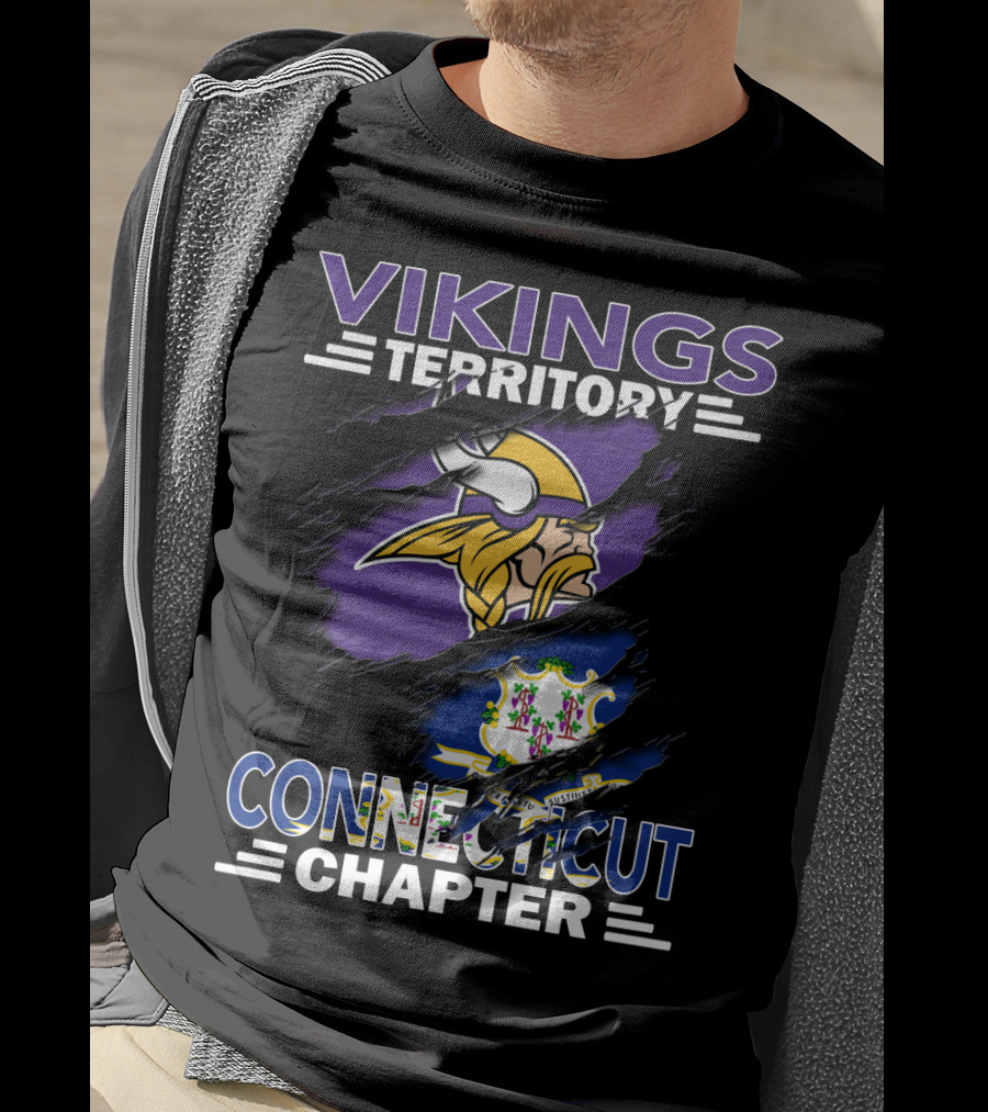 Vikings Territory Connecticut Chapter With Viking And Connecticut State Symbols T-Shirt
