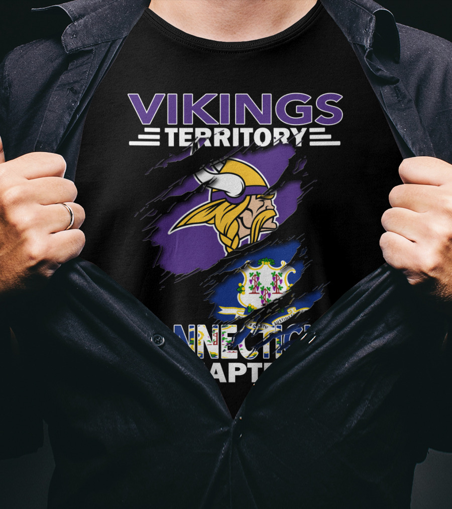 Vikings Territory Connecticut Chapter With Viking And Connecticut State Symbols T-Shirt