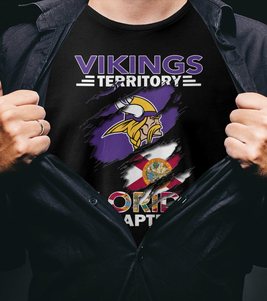 Vikings Territory Florida Chapter With Minnesota Vikings Logo And State T-Shirt