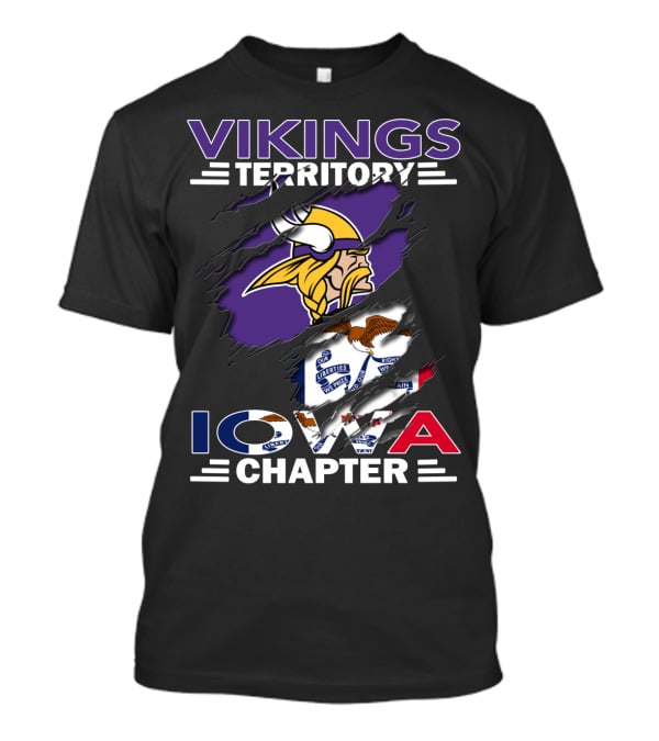 Vikings Territory Iowa Chapter Minnesota NFL Football Fan Club T-Shirt