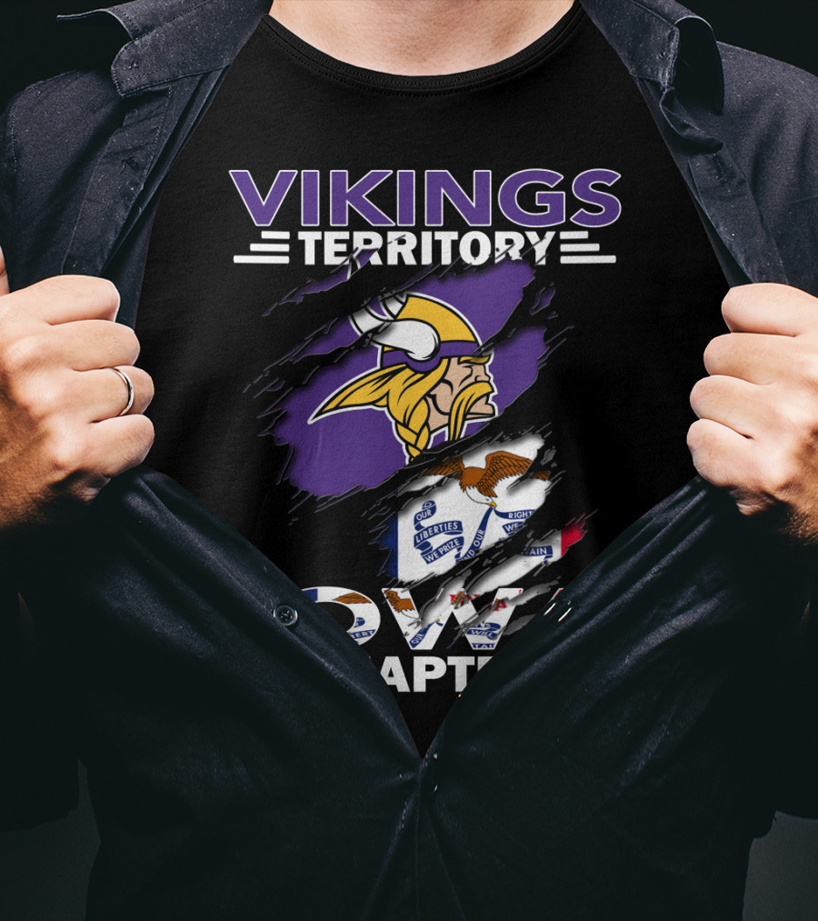 Vikings Territory Iowa Chapter Minnesota NFL Football Fan Club T-Shirt