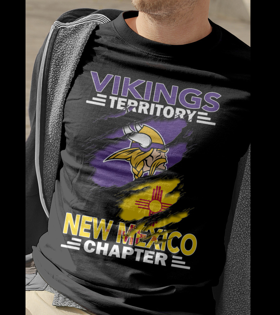 Vikings Territory New Mexico Chapter Minnesota Vikings New Mexico Flag T-Shirt