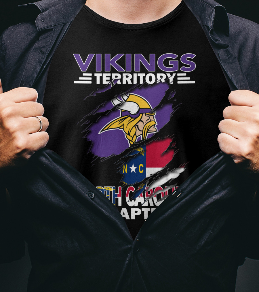 Vikings Territory North Carolina Chapter NC Flag And Viking T-Shirt