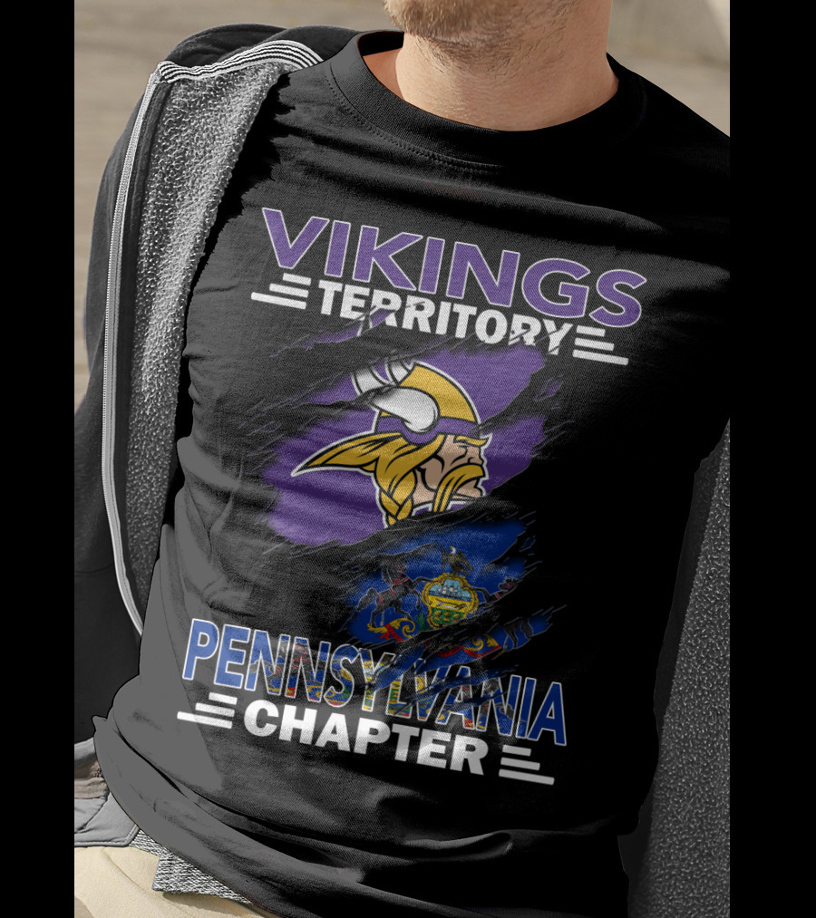 Vikings Territory Pennsylvania Chapter Minnesota Football State Crest T-Shirt