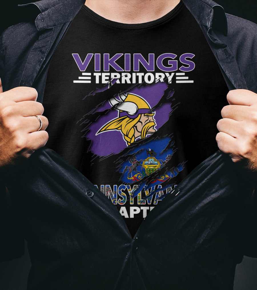 Vikings Territory Pennsylvania Chapter Minnesota Football State Crest T-Shirt
