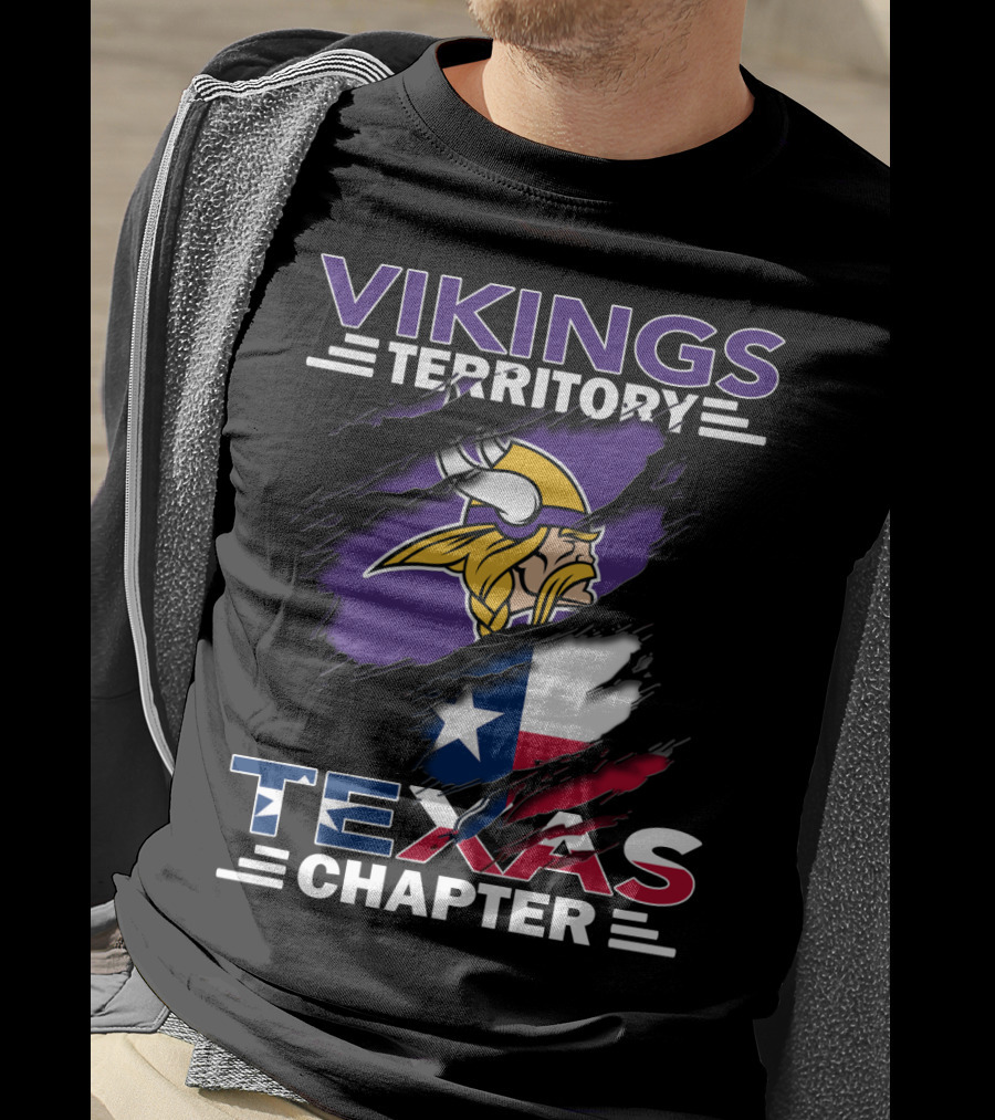 Vikings Territory Texas Chapter Minnesota Football And Lone Star State Flag T-Shirt
