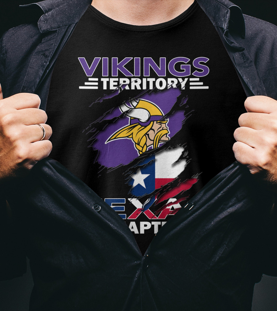 Vikings Territory Texas Chapter Minnesota Football And Lone Star State Flag T-Shirt
