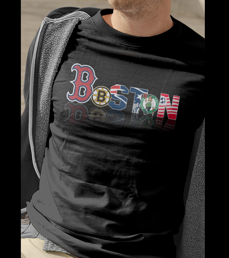Boston Red Sox Bruins Patriots Celtics USA T-Shirt