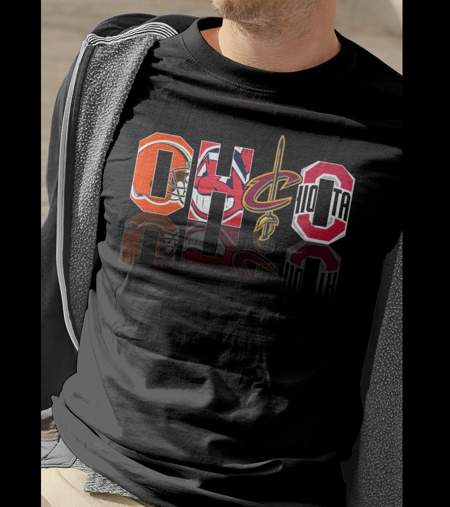 Ohio City Sports Team Logos Browns Indians Cavaliers Buckeyes T-Shirt