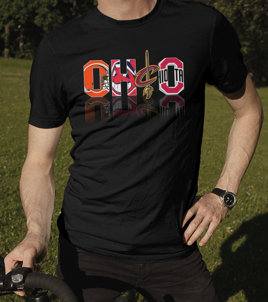 Ohio City Sports Team Logos Browns Indians Cavaliers Buckeyes T-Shirt