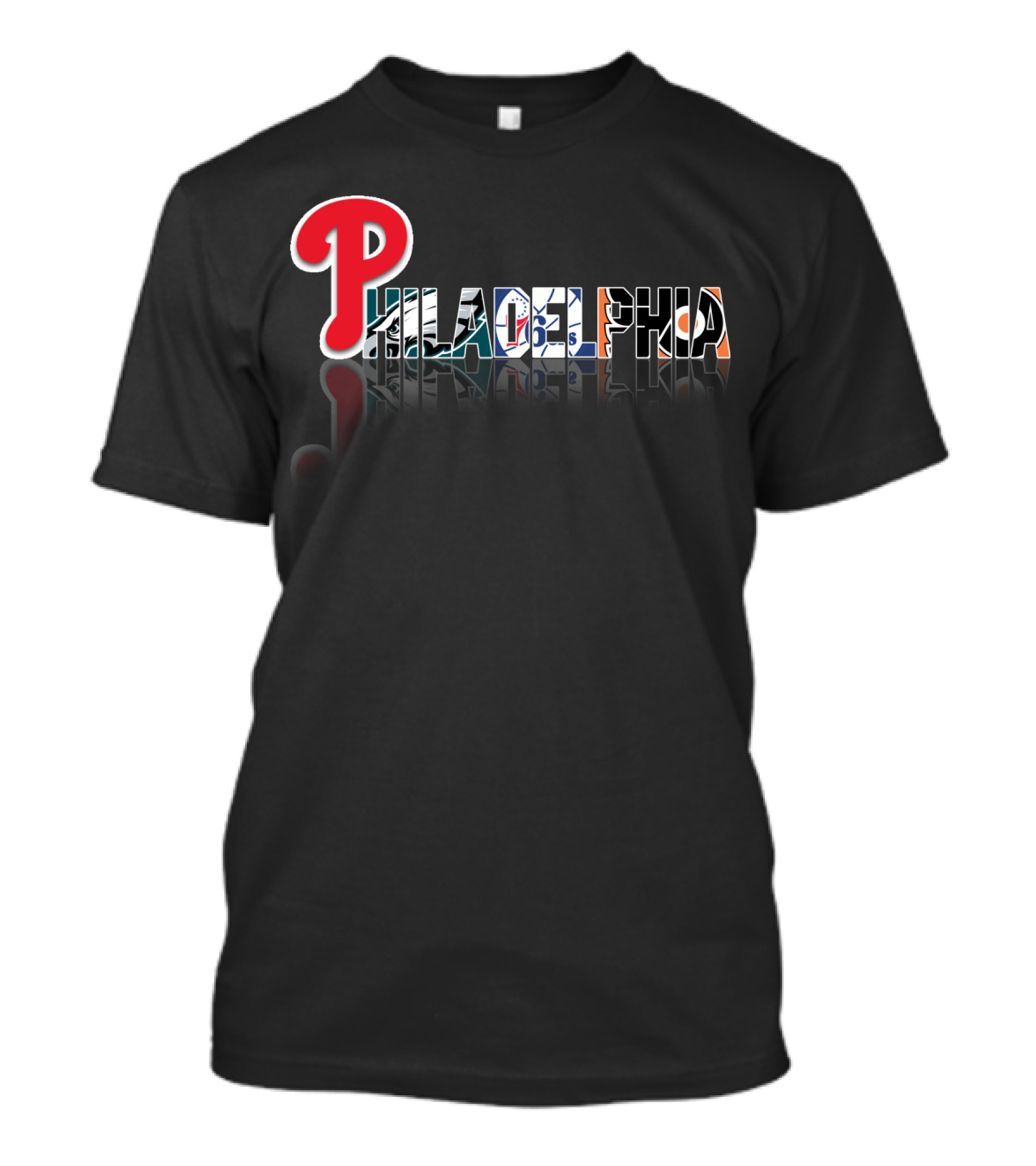 Philadelphia Sports Teams Logo Reflection T-Shirt