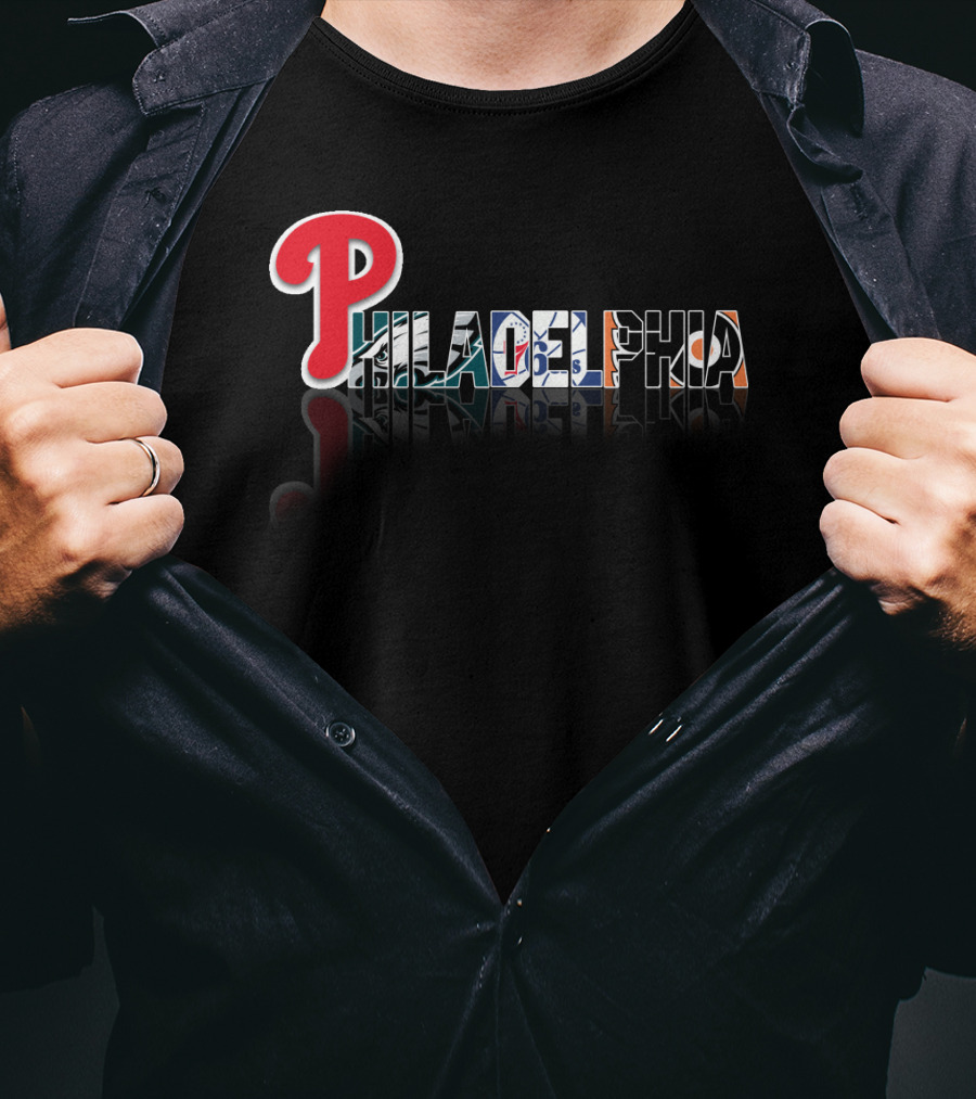 Philadelphia Sports Teams Logo Reflection T-Shirt