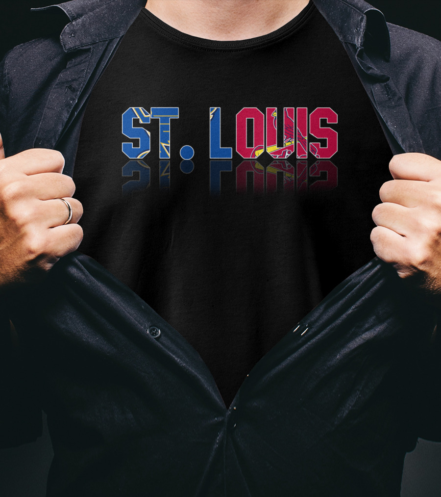 St. Louis Blues Cardinals NHL MLB Reflection T-Shirt