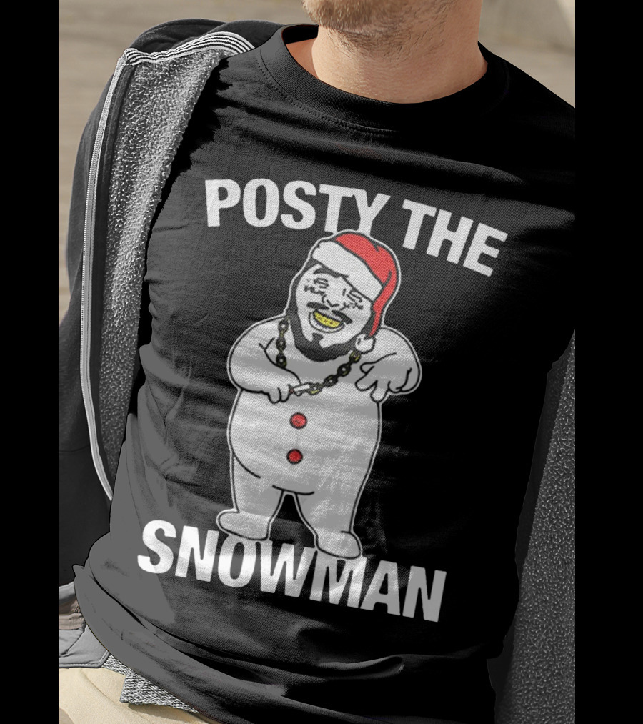 Merry Christmas Posty The Snowman Santa Malone T-Shirt