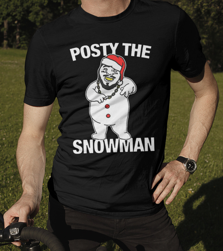 Merry Christmas Posty The Snowman Santa Malone T-Shirt