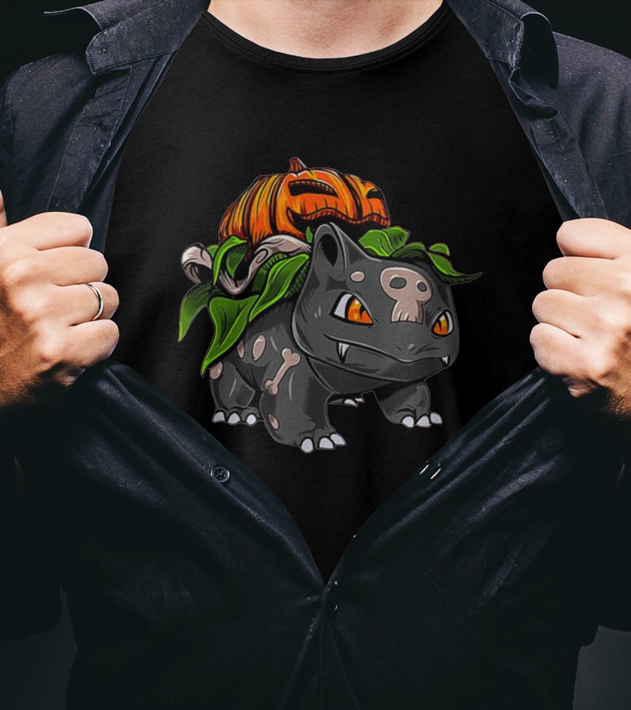 Pokemon Bulbasaur Halloween Pumpkin Fushigidane T-Shirt